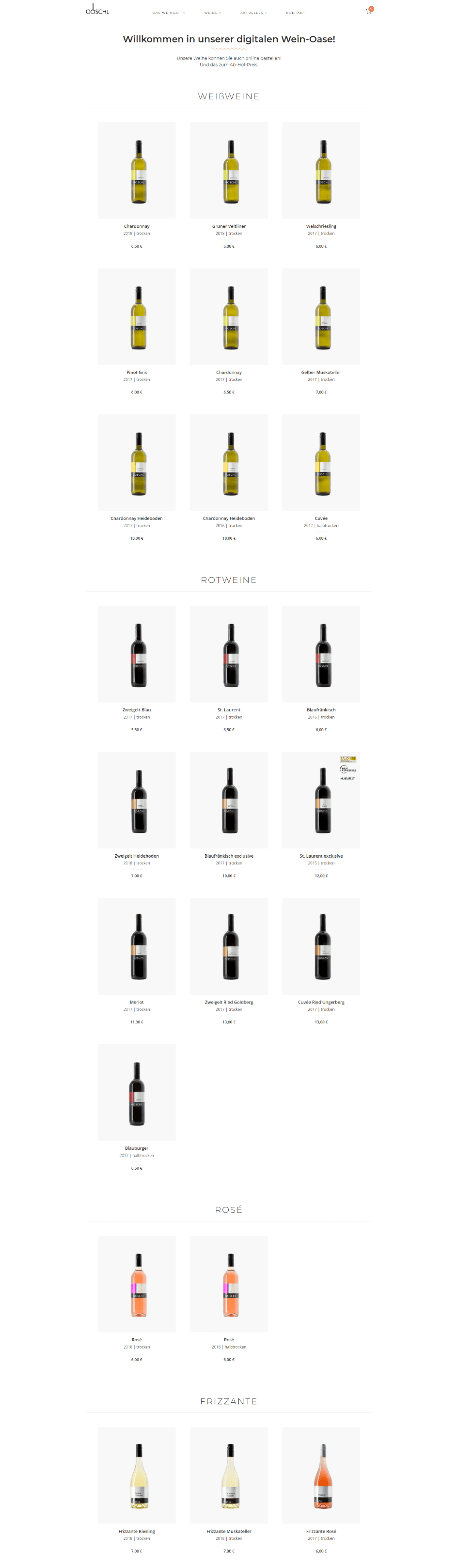 Weingut Göschl Website Preview